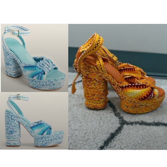 antolina Shoes - Antolina Heels Barbara Raffia Platform in Orange